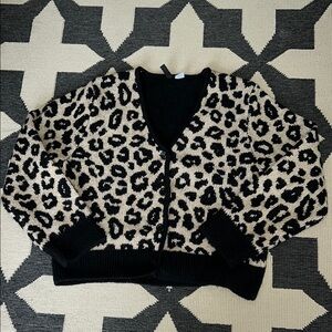 H&M Tan and Black Leopard Print Cardigan